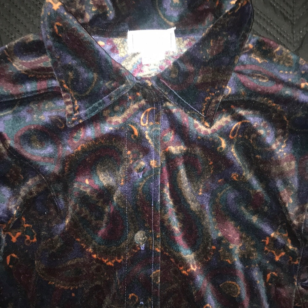 Velour Paisley Psychedelic Button up